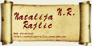 Natalija Rajlić vizit kartica